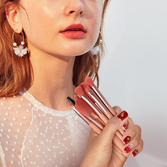 Makeup Brush Set of 8 Pcs Portable Pink - Picture 6 of 7